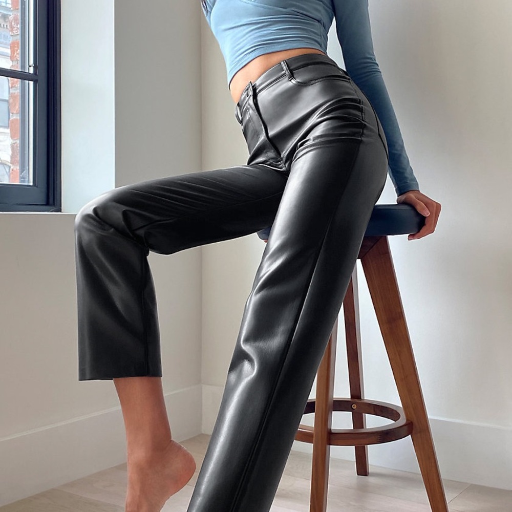 SOLD Aritzia Melina black vegan leather pants - Picture 3 of 7